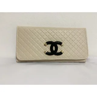 Procurada Carteira Feminina Chanel Bicolor de Mão - Caramelo