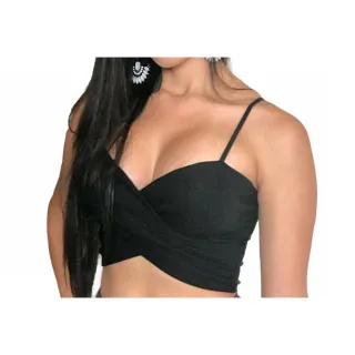 Cropped Feminino Moda Blogueira Calça Legging Tratorada Couro - Calça com cinto Preta