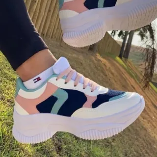 Lançamento Tênis Feminino Colorido Blogueira Búfalo - Azul Marinho