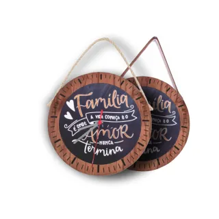 Relógio de Parede Cantinho do Churrasco Rústico com Alça de Couro - Kit Esquenta Black - Único