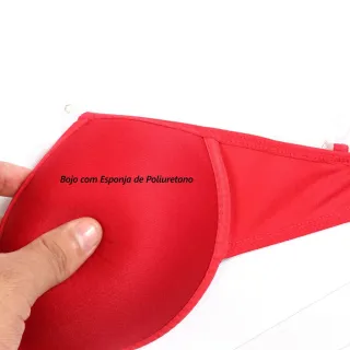 Soutien com bojo e aro, alça transparente removível - Liso Revenda - P (Veste Manequim 38)