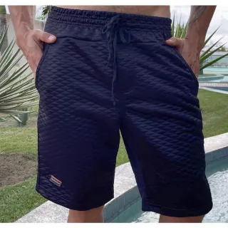 Treino Academia Bermuda Short Masculina de Moletom - Moletom Azul