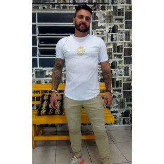 Camiseta Long Line Masculina em Algodão - Tshorts - Marinho Tshorts