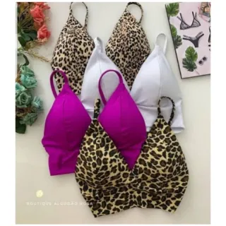 Cropped Suflex Decotado Alcinha Bojo Feminino - Raryel - Branco