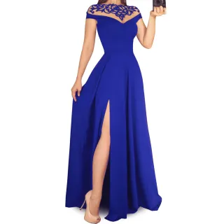 Vestido Madrinha Fenda Lateral Longo De Festa - Verde Tiffany