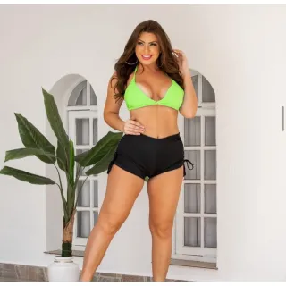 Moda Verão 2023: Short Saida de Praia Para Banho - Shortinho - Laranja neon