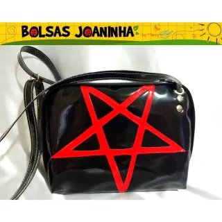 Bolsa Carteira Pentagrama Vermelho Kit - Único