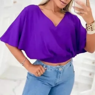Moda verao blusa manga curta Duna - Vermelho