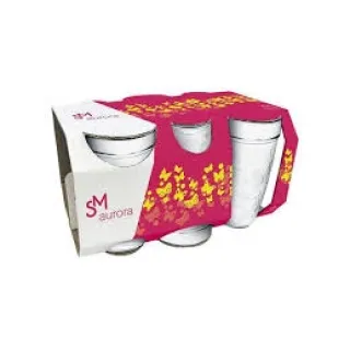 Copos de Vidro Aurora Nadir - Jogo com 6 peças de 270ml - Único