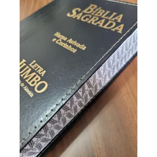 Bíblia Preta Luxo Capa PU ARABESCO Letra Jumbo Sagrada - Único