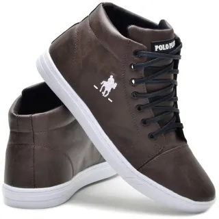 Sapatênis Polo Plus masculino original cano alto - Black