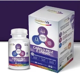 Golden Vit 60caps - Vitamina para Cabelo, Pele e Unhas - Único