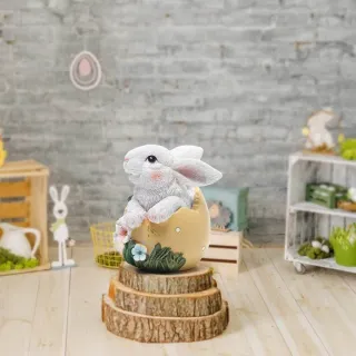 Decoração Criativa de Páscoa: Coelhinho Ornamento Resina Multicolorido - A