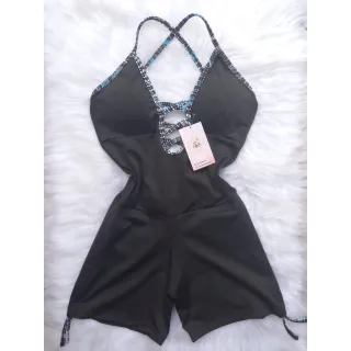 Academia cordinha lateral macaquinho fitness com bojo - estampa 13