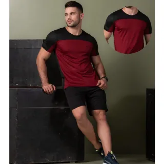 Malha fria furadinho dry fit poliéster: camisa masculina para treino na academia - Azul e Vermelho