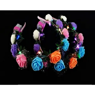 Flor LED Tiara - Ideal para Carnaval, Cosplay e Fantasia - Único