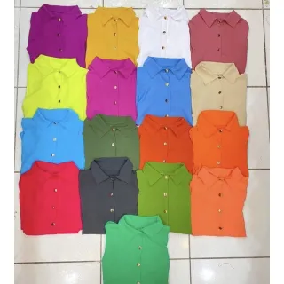 Camisa Social Feminina Estico Botão Blogueira - Super Moda! - Fúcsia