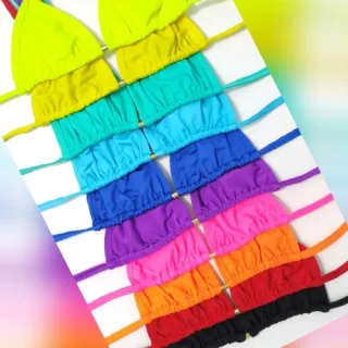 VÁRIAS CORES! Biquini tradicional Cortininha - Laranja