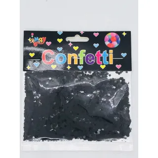 Confetes Metalizados 15g - Bexiga Topo de Bolo Festas Carnaval - Preto-P