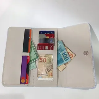 Bolsa de mão média feminina com porta cartões, cédulas e documentos - SL pla bor ROSE