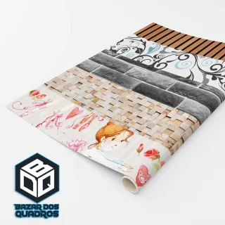 Adesivo Vermelho Geométrico 3D - Papel de Parede 1m x 50cm - Único