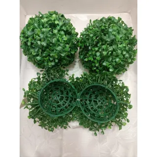 Enfeite de grama artificial para decoração - Bola de buchinho - 12 cm