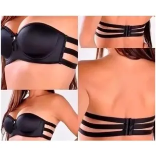 Sutiã Reforçado Tomara que Caia com Bojo - Revenda - Preto