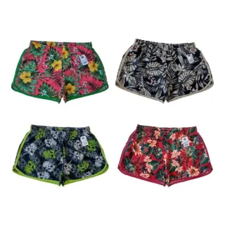 Bermuda Estampada Tactel Feminina - Kit com 02 Shorts - sortidas