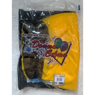 Toalha de TNT com babado para decoração de festa de aniversário - Verde Limao/Marrom