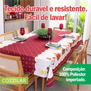 Toalha de Mesa Importada Natalina Luxo Retangular 2,10m x 1,50m - Modelo 9