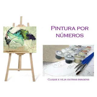 Quadro Tela Diy Kit Pintura Em Números Terapêutica - Tinta Acrílica, Pincel