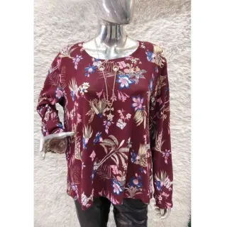 Colar Blusa Manga Longa Plussize - Ref:M0056 - azul verde com diversos