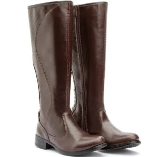 Exclusiva Bota Montaria Feminina Cano Alto Dona Beja! - Capuccino