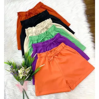 Moda Verão Feminina Alfaiataria Curta em Tecido de Qualidade - Fúcsia