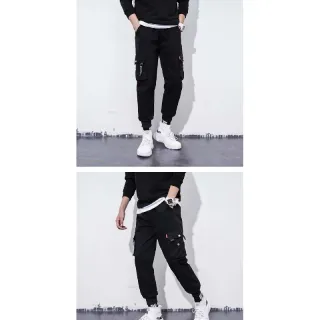 Calça Harem Masculina Casual Preto 2021 Bolsos Laterais Moda Streetwear - K32Black