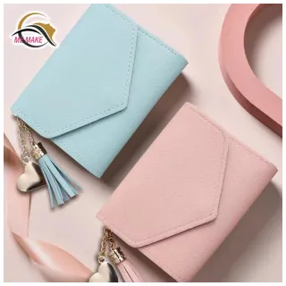 Porta-Cartões com Franjas - Bolsa de Mão Feminina - Vermelho