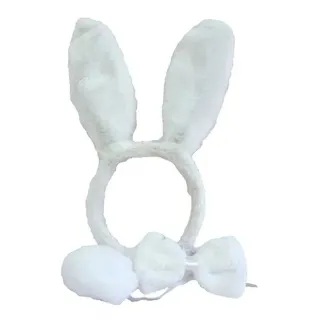 Arco de Coelhinha Para Fantasia Cosplay Tiara - Branco