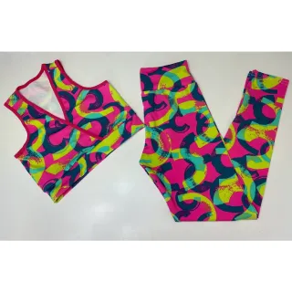 Conjunto de malhar fitness: calça legging e top cropped suplex - Estampa (DC) 13