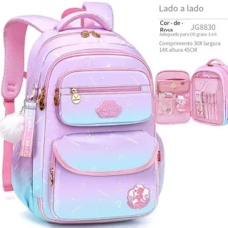 Mochila Ultra Leve Infantil para Meninas - Gradiente Escolar - Mochila do jardim de infância