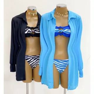 Camisa aberta verão chemise praia summer 2024 - Preto