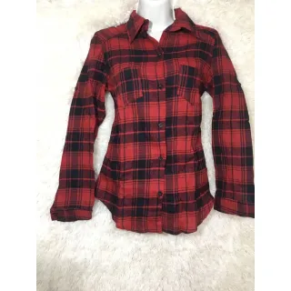 Blusa Xadrez de Flanela Feminina, Manga Longa, Moda - VERDE COM BRANCO
