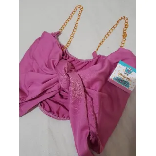 Blusa Cropped com corrente - Promoção diversas cores - Rose cetim1