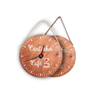 Relógio de Parede Cantinho do Churrasco Rústico com Alça de Couro - Kit Esquenta Black - Único