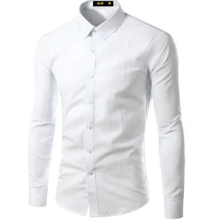 Promoção de Camisa Social Masculina Slim Fit em Algodão e Elastano - Manga Longa - Verde Seco
