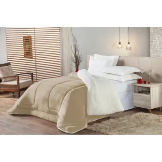 Edredom Solteiro Toronto Pele De Carneiro - Tabaco