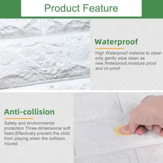 Decoração de casa com Papel de parede 3D autoadesivo a prova d