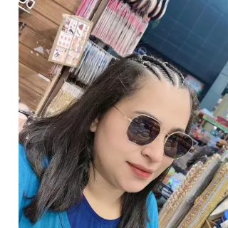 Material Maior Óculos De Sol Hexagonal Unisex Feminino Masculino Verão - Marrom Degradê