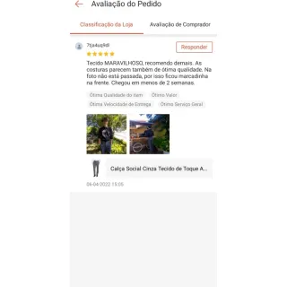 Tecido de Toque Agradável Calça Social Cinza - Cinza