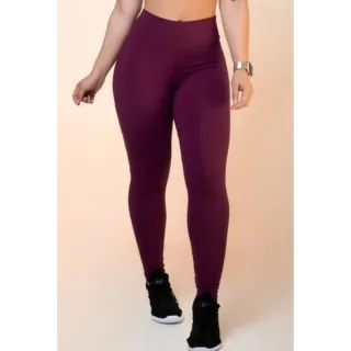 Calça Ciclista Suplex em Cores Preta, Cinza e Coloridas - Cós Alto - Bordô