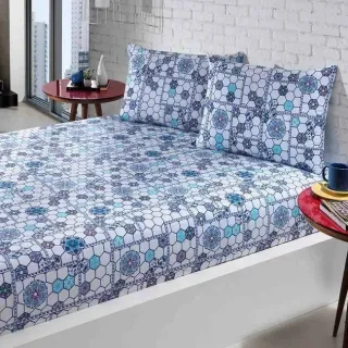 Lençol King 03 Peças Estampas Sortidas - Microfibra com Elástico - Único
